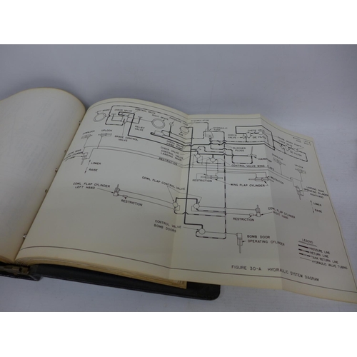 524 - A WORLD WAR II BOOK FOR THE MAINTENANCE OF THE U.S.A. MODEL 167B ATTACK BOMBER DATED 1940, CONTAININ... 