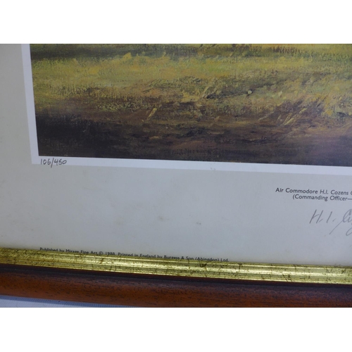 533 - A SIGNED LIMITED EDITION PRINT (106/450) 'DEBUT AT DUXFORD', SIGNED BY I MITCHELL AND H.I. COZERS, 4... 