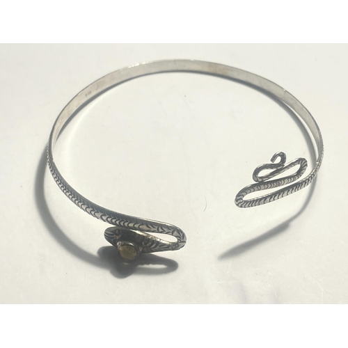 627 - TWO SILVER BANGLES