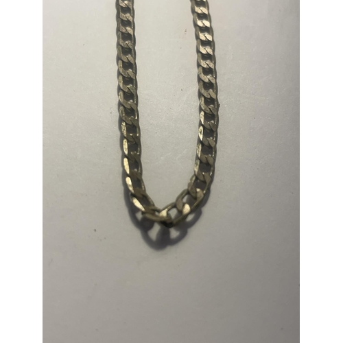 634 - TWO SILVER FLAT LINK CHAINS