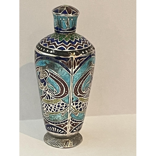 86 - AN ENAMELLED SILVER SCENT BOTTLE