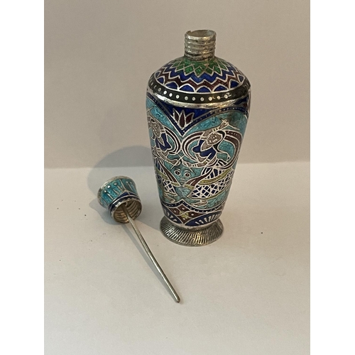 86 - AN ENAMELLED SILVER SCENT BOTTLE