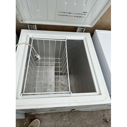 2305 - A SMALL WHITE ZANUSSI CHEST FREEZER