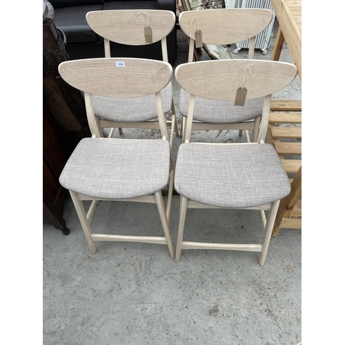 2790 - A SET OF FOUR LIMED DINING CHAIRS