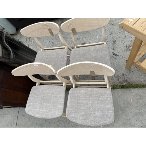 2790 - A SET OF FOUR LIMED DINING CHAIRS