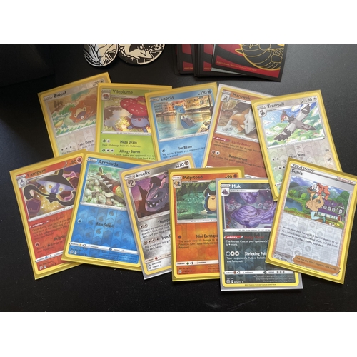 102 - A MIXED LOT OF POKEMON CARDS, HOLOS, STICKERS ETC