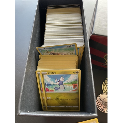 102 - A MIXED LOT OF POKEMON CARDS, HOLOS, STICKERS ETC