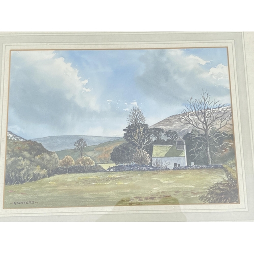 111 - A FRAMED G.WATERS WATERCOLOUR OF CAPEL-Y-FFIN