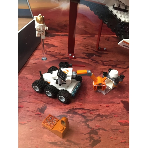 321 - A LEGO CITY KIT NO. 60226, MARS EXPLORATION, BUILT AND IN DISPLAY CASE