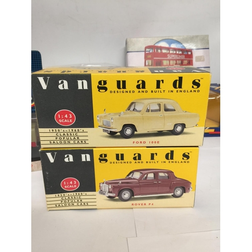 331 - TEN BOXED DIE-CAST VEHICLES TO INCLUDE VANGUARDS ROVER P4 AND FORD 100E, CORGI FORD ESCORT POLICE VA... 