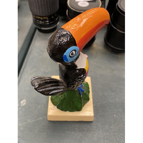 119 - A CAST GUINNESS TOUCAN, HEIGHT 16.5CM