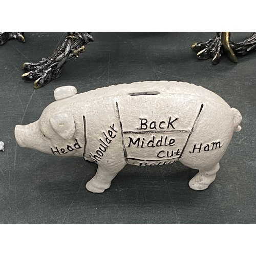 126 - A CAST 'LIMERICK HAMS', PIG MONEY BOX, HEIGHT 9CM, LENGTH 18CM