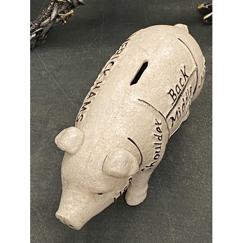 126 - A CAST 'LIMERICK HAMS', PIG MONEY BOX, HEIGHT 9CM, LENGTH 18CM