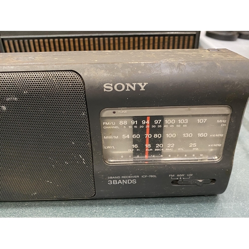 195 - FOUR VINTAGE RADIOS TO INCLUDE BUSH AND SONY