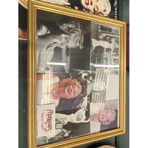 201 - A LARGE COLLECTION OF MARILYN MONROE MEMORABILIA TO INCLUDE A FRAMED FILM CELL AND FRAMED PHOTO WITH... 