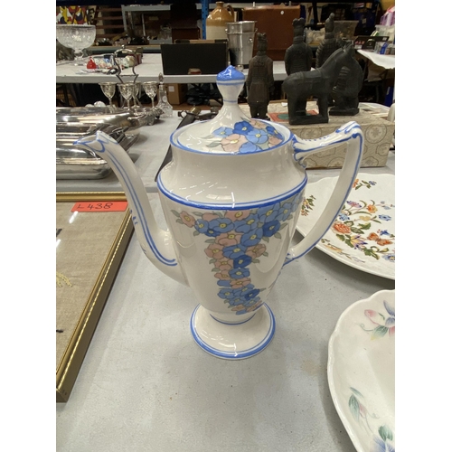 204 - A QUANTITY OF CHINA ITEMS TO INCLUDE A RETRO FENTON COFFEE POT, AYNSLEY LIDDED POTS, A PLANTER, JUG ... 