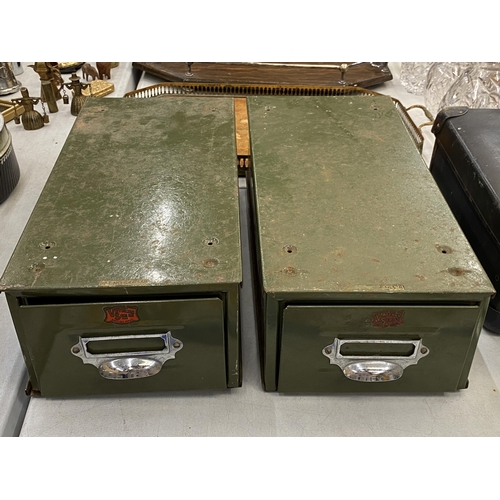 214 - TWO METAL MILITARY FILING DRAWERS