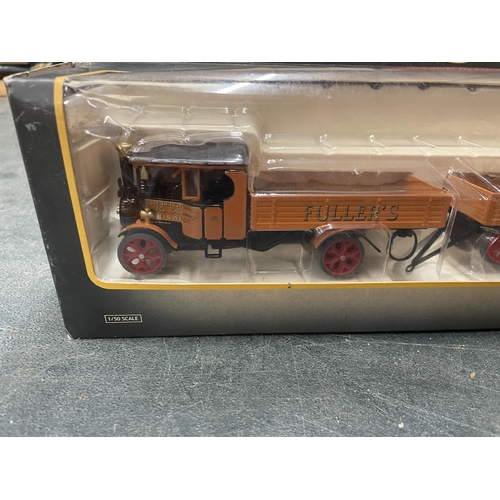 397 - A 1/50 CORGI VINTAGE GLORY FODEN STEAM WAGON AND TWO TRAILERS