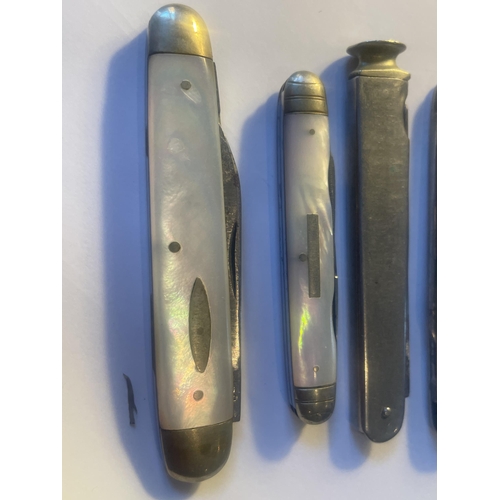 91 - SIX VARIOUS PEN KNIVES TI INCLUDE MOTHER OF PEARL EXAMPLES