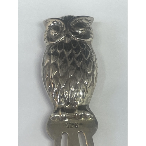 95 - A MARKED 925 SILVER OWL BOOKMARK