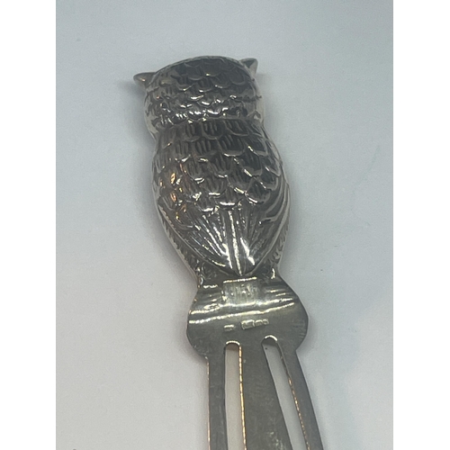 95 - A MARKED 925 SILVER OWL BOOKMARK