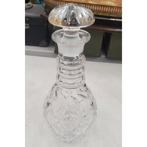 244 - THREE VINTAGE CUT GLASS DECANTERS