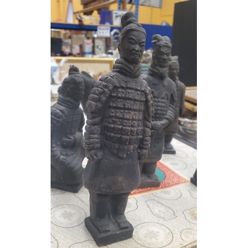 253 - SIX ORIENTAL TERRACOTTA ARMY STYLE FIGURES