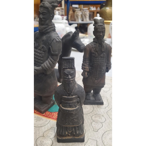 253 - SIX ORIENTAL TERRACOTTA ARMY STYLE FIGURES