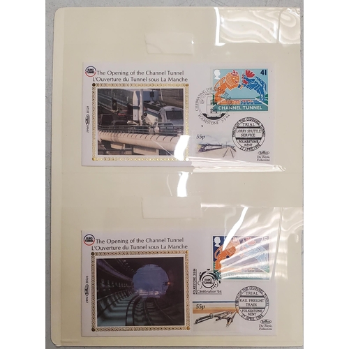 254 - A CHANNEL TUNNEL TEAPOT AND FIVE CHANNEL TUNNEL STAMP COVERS