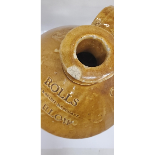 259 - A DOULTON AND CO STONEWARE FLAGON STAMPED 'ROLLS WINE AND SPIRIT MERCHANT, MARLOW, HEIGHT APPROX 40C... 