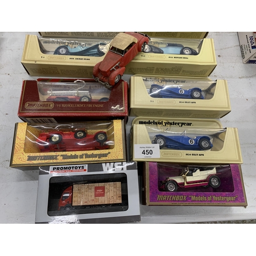 450 - A COLLECTION OF SIXTEEN BOXED DIECAST CAR MODELS