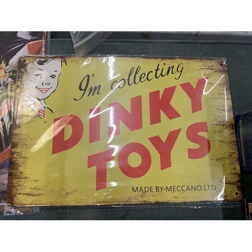 459 - TWO TIN METAL DINKY TOYS SIGNS