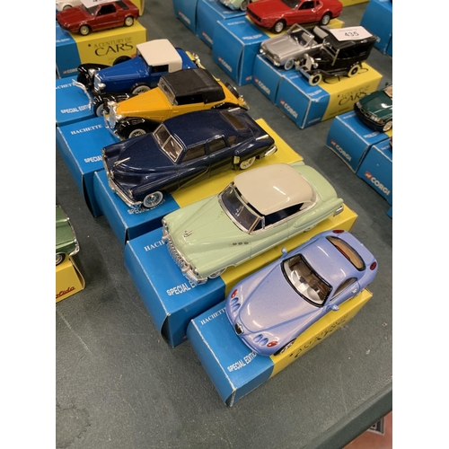 437 - FIVE BOXED CORGI 'A CENTURY OF CARS' TO INCLUDE AN ALFA ROMEO, A CORD L29, TUCKER 1948, BUICK CABRIO... 