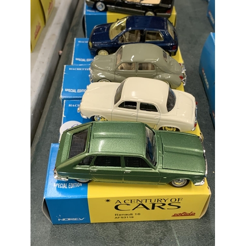 440 - FOUR BOXED CORGI 'A CENTURY OF CARS' TO INCLUDE A RENAULT CLIO, 4 CV, 16 AND DAUPHINE