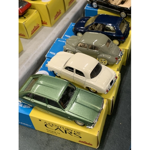 440 - FOUR BOXED CORGI 'A CENTURY OF CARS' TO INCLUDE A RENAULT CLIO, 4 CV, 16 AND DAUPHINE