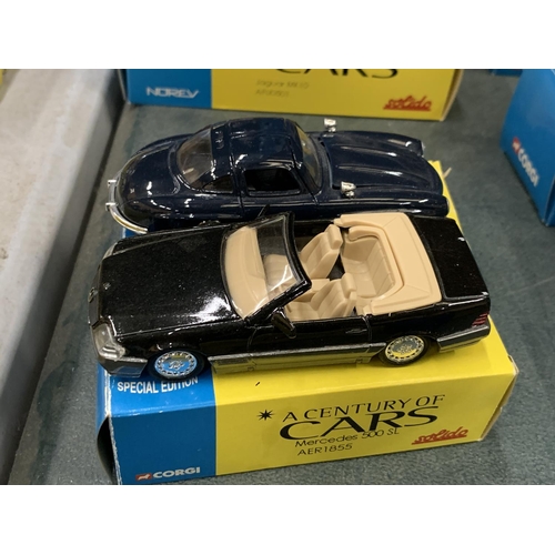 441 - TWO BOXED CORGI 'A CENTURY OF CARS' TO INCLUDE A MERCEDES 500SL ADO 4755 AND 500SL AER 1855