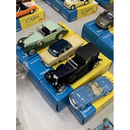 446 - FOUR BOXED CORGI 'A CENTURY OF CARS' TO INCLUDE AN MGA, SIMBA, DELOGE COUP DE VILLE AND A PANHARD ET... 