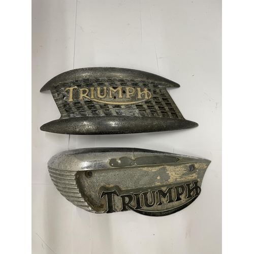 10 - TWO VINTAGE TRIUMPH BIKE BADGES