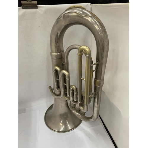 12 - A VINTAGE SILVER PLATED EUPHONIUM