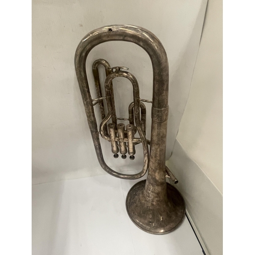 21 - A VINTAGE SILVER PLATED BARRATT, MANCHESTER, EUPHONIUM