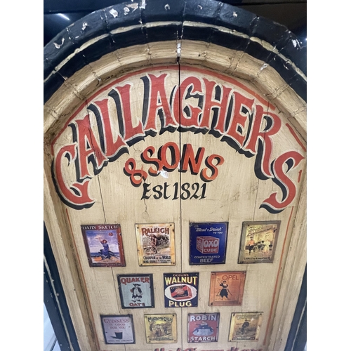 27 - A VINTAGE GALLAGHERS & SONS WOODEN SIGN