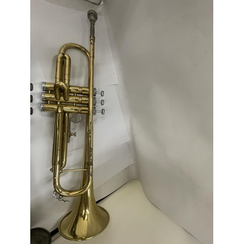 29 - TWO VINTAGE TRUMPETS TO INCLUDE A BRASS EXAMPLE