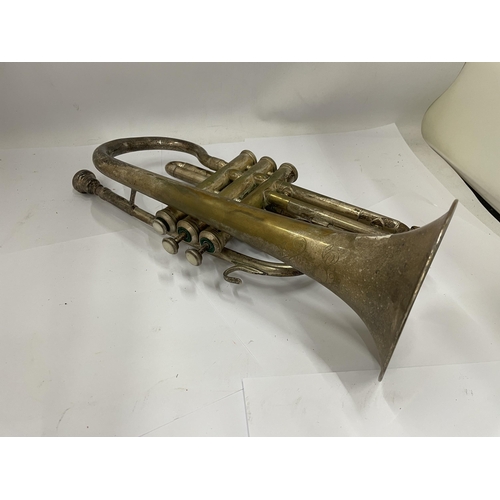 51 - A VINTAGE BRASS CORNET