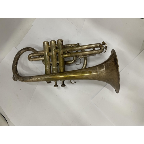 51 - A VINTAGE BRASS CORNET