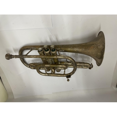 51 - A VINTAGE BRASS CORNET