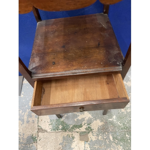 59 - A VINTAGE OAK WASH STAND WITH LOWER DRAWER