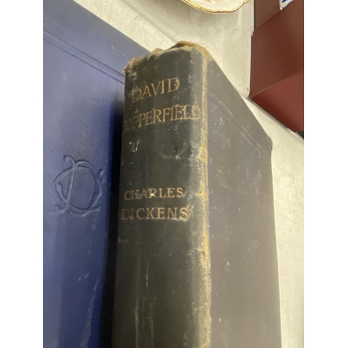 290 - TWO ANTIQUARIAN CHARLES DICKEN NOVELS - 'DAVID COPPERFIELD' AND HARD TIMES AND PICTURES FROM ITALY'