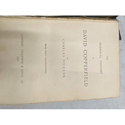 290 - TWO ANTIQUARIAN CHARLES DICKEN NOVELS - 'DAVID COPPERFIELD' AND HARD TIMES AND PICTURES FROM ITALY'