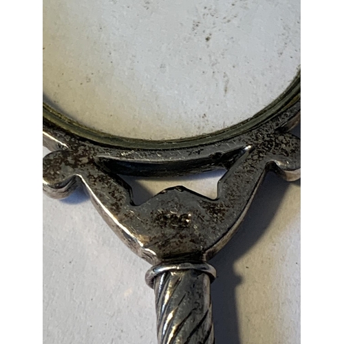 84 - A MARKED 925 SILVER DECORATIVE MAGNIFYING GLASS