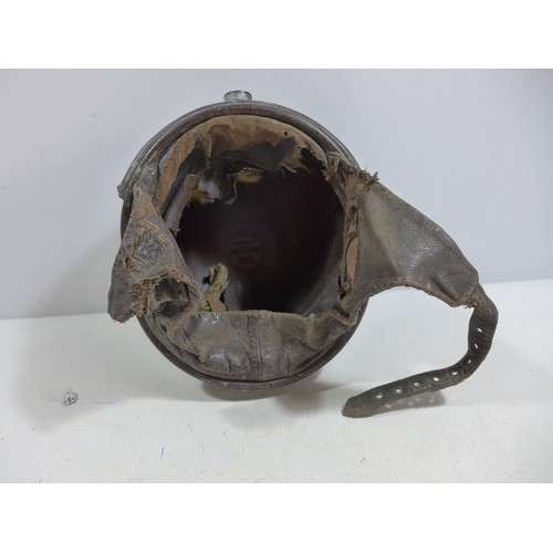 309 - A MILITARY TANKERS HELMET AND LINER, THE INSIDE MARKED PRODUCTION STAR HOLLYWOOD DEPOSE FRANCE